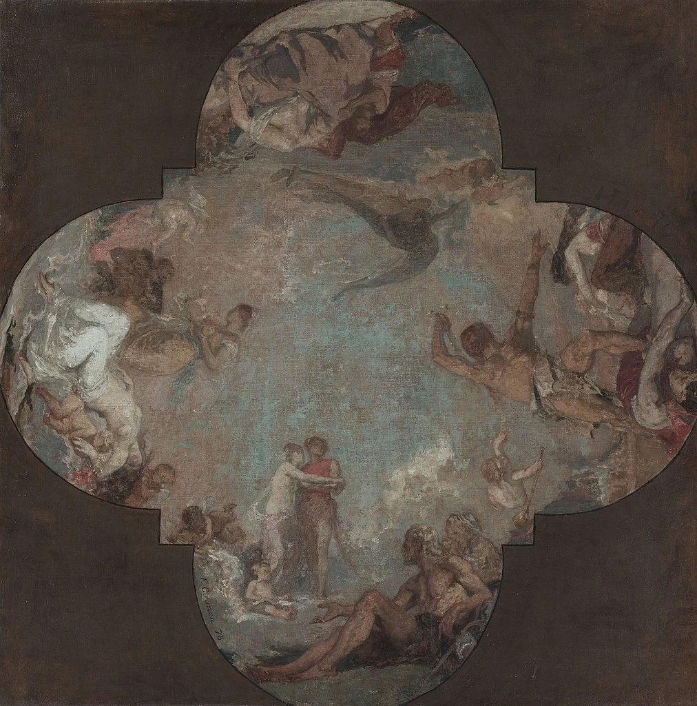 Schizzo per il soffitto della sala dei matrimoni del municipio del 4° arrondissement - il matrimonio, Musée des Beaux, Arts de la ville de Paris